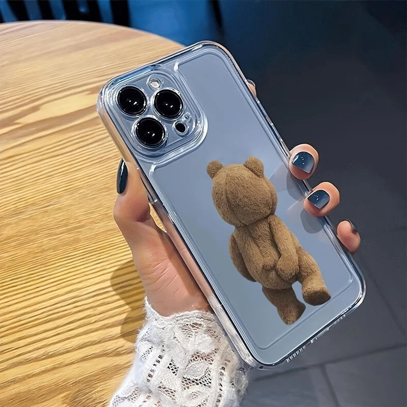 Transparent Cartoon Teddy Bear iphone Cases