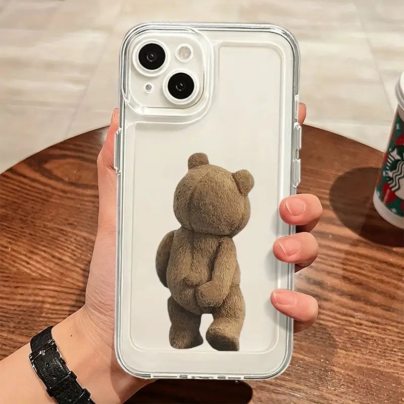 Transparent Cartoon Teddy Bear iphone Cases